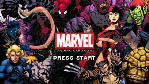 Marvel Trading Card Game title screen for PSP